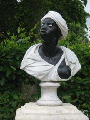 Will, Roland und Lange Katrin. Kopie nach unbekannter Vorlage: Bildnis einer Afrikanerin, Skulpt.slg. 3726, aufgestellt im Park Sanssouci, Erstes Rondell.