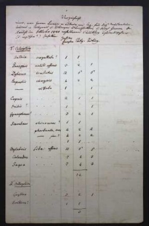 Verzeichnis von Insekten aus der Sammlung des Baron von Ludwig