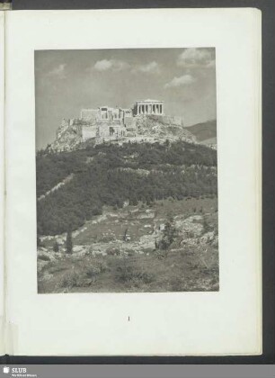 Westlicher Bergfelsen mit Propyläen und Parthenon in der Nachmittagssonne