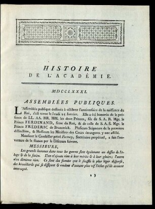 Histoire De L'Académie