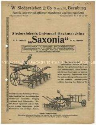 Universal-Hackmaschine und Universal-Sämaschine "Saxonia"