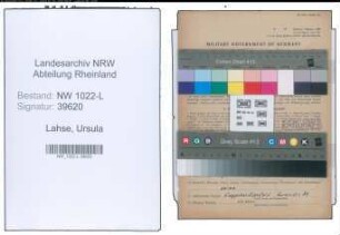 Entnazifizierung Ursula Lahse , geb. 25.02.1918 (Aerztin)