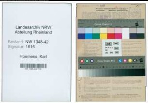 Entnazifizierung Karl Hoemens , geb. 06.12.1908 (Musiker)