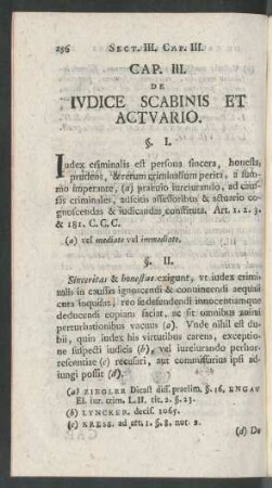 Cap. III. De Iudice Scabinis Et Actuario