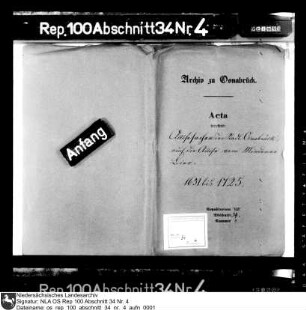 Akziseangelegenheiten der Stadt Osnabrück Enthält u.a.: Akzise von Mindener Bier
