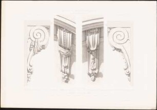 Eglise St. Germain des Près, Paris: Ansichten Details (aus: Motifs historiques d´architecture et de sculpture d´ornement, hrsg.v. César Daly, Bd.1, 1870)
