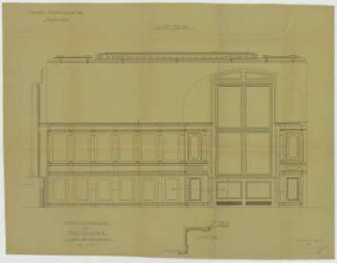 Thiersch, Friedrich von; München; Justizpalast - Wandvertäfelung im Arbeitszimmer (Ansicht, Schnitt)