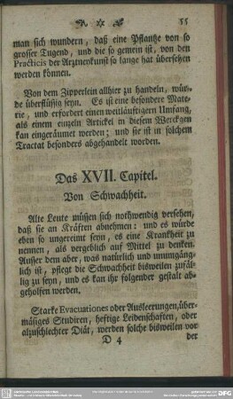 Das XVII. Capitel. Von Schwachheit