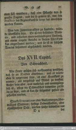 Das XVII. Capitel. Von Schwachheit