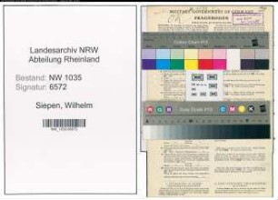 Entnazifizierung Wilhelm Aus Dem Siepen , geb. 03.09.1906 (Kaufmaennischer Angestellter)
