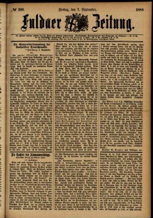 Ausgabe vom Freitag, den 07. September 1888.