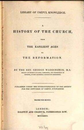 A history of the church : from the earliest ages to the reformation. 2