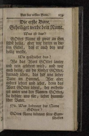 Die erste Bitte. Geheiligt werde dein Name.
