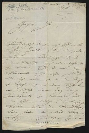 Brief an Heinrich Henkel : 17.09.1856