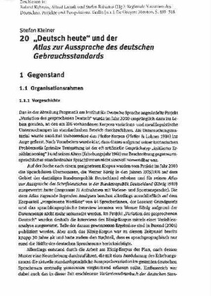 "Deutsch heute" und der Atlas zur Aussprache des deutschen Gebrauchsstandards
