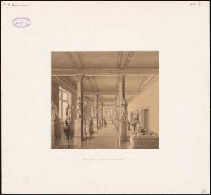 Provinzialmuseum, Breslau: Saal für antike Skulpturen: perspektivische Innenansicht
