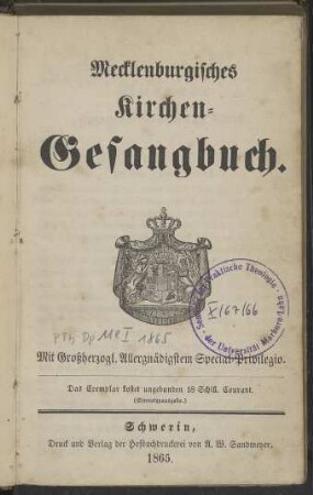 Mecklenburgisches Kirchen-Gesangbuch