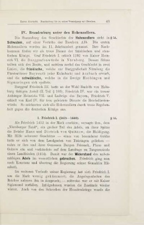 IV. Brandenburg unter den Hohenzollern