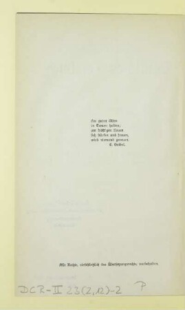 [Gedicht von E. Geibel]