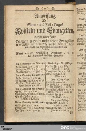Anweisung Der Sonn- und Fest-Tages Episteln und Evangelien [...].