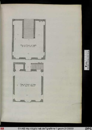 Oben: Pianta del Porticho del Palazzo del Sigr. Don Carlo Doria. Unten: Pianta del Porticho del Palazzo dil Sigr. Augostino Pallavicino.