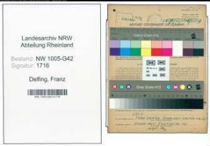 Entnazifizierung Franz Delfing , geb. 09.10.1906 (Friseur)