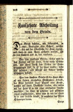Funfzehnte Abtheilung von dem Grinde.