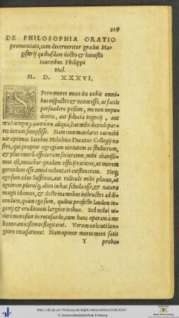 De Philosophia Oratio