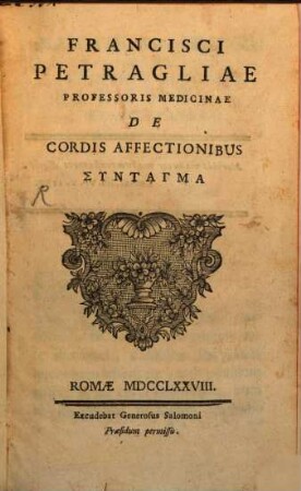 De cordis affectionibus Syntagma