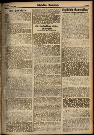 Zweite Ausgabe vom Freitag, den 01. Juni 1934.