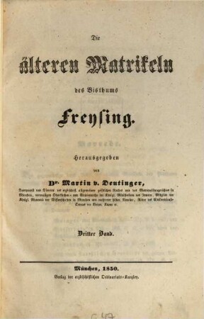 Die älteren Matrikeln des Bisthums Freysing, 3