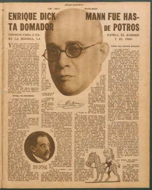 Enrique Dickmann fue hasta domador de potros : Los "Self-Made-Men"