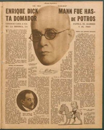 Enrique Dickmann fue hasta domador de potros : Los "Self-Made-Men"