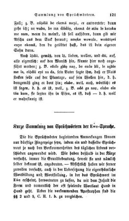 Kurze Sammlung von Sprüchwörtern der Eẃe-Sprache.