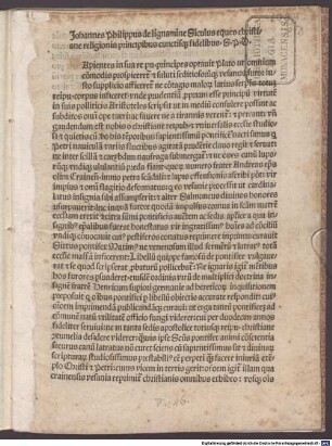 Epistula contra quendam conciliistam archiepiscopum videlicet Crainensem. Schlettstadt, 1482.08.10 : mit Vorrede von Johannes Philippus de Lignamine