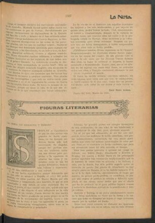 Figuras literarias : La obra de Herrera y Reissig