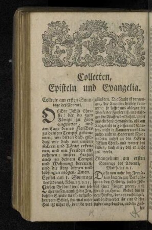 Collecten, Episteln und Evangelia.