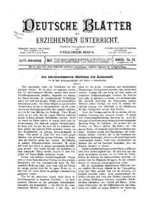Die schulentlassenen Mädchen der Kleinstadt : (Schluß)