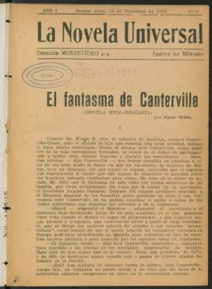 1920000900: El fantasma de Canterville : [novela hylo-idealista]