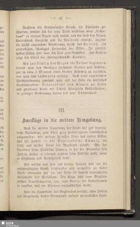 III. Ausflüge in die weitere Umgebung