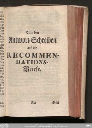 Von den Antwort-Schreiben auf die Recommendations-Briefe.