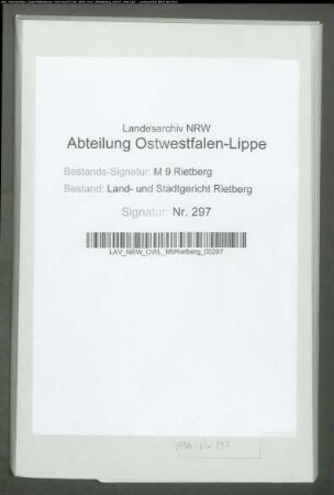 Erblasser: Oesterebbinghaus, Ferdinand; Erblasser: Oesterebbinghaus, Anna Catharina, geb. Büvemann: Testament. Vorprovenienz: Kreisgericht Rietberg