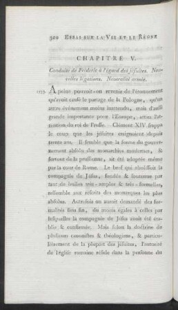 Chapitre V. Conduite de Fréderic à l'égard des jésuites. Nouvelles légations. Neutralité armée