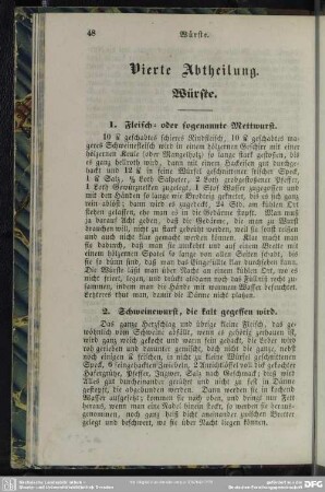 Vierte Abtheilung. Würste
