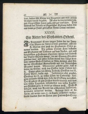 XXXVI. Ein Ritter des Elephanten-Ordens.