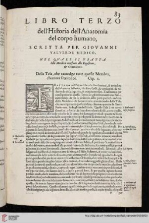 Libro terzo dell 'historia dell'Anatomia del corpo himano