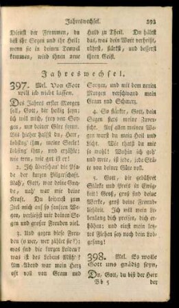 [2.] Jahreswechsel Nr. 397 - 405