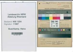 Entnazifizierung Heinz Buschkamp , geb. 11.07.1911 (Postschaffner)