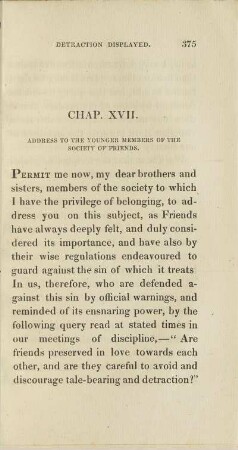 Chapter XVII. Address To The Younger Members Of The Society Of Friends