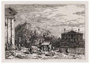 Der Markt in Dolo an der Brenta, aus der Folge "Vedute altre prese da i luoghi altre ideate da Antonio Canal"